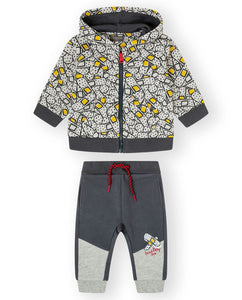 CANADA HOUSE <BR>
Baby Boys 2 piece track suit <BR>
Grey & yellow <BR>