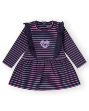 Load image into Gallery viewer, CANADA HOUSE &lt;BR&gt;
Striped Dress &lt;BR&gt;
Purple &lt;BR&gt;
