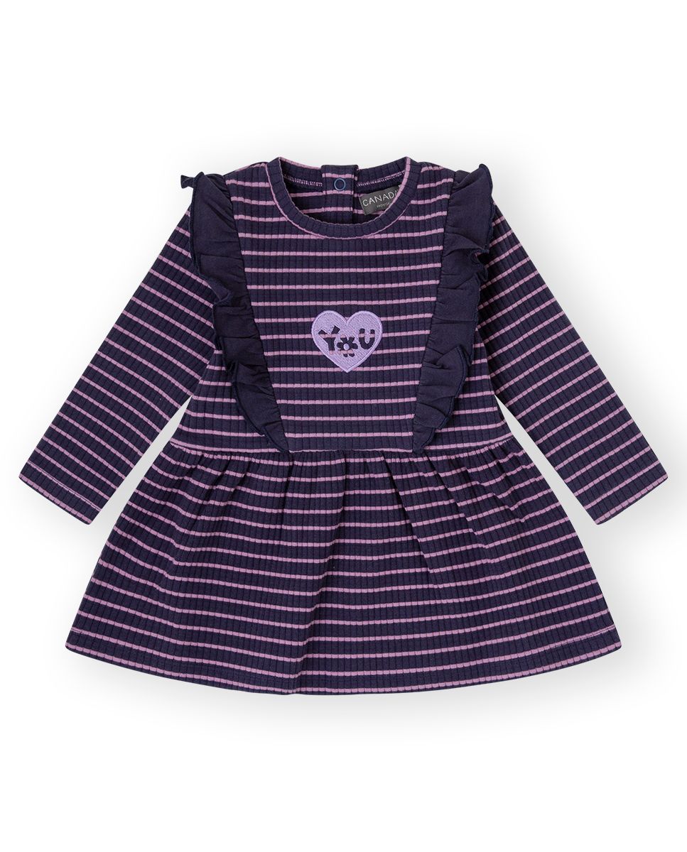 CANADA HOUSE <BR>
Striped Dress <BR>
Purple <BR>