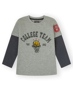 CANADA HOUSE <BR>
Boy's College Team Tee Shirt <BR>
Grey <BR>