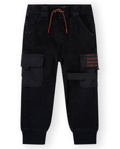 CANADA HOUSE <BR>
Boys Cargo Pants <BR>
Black <BR>