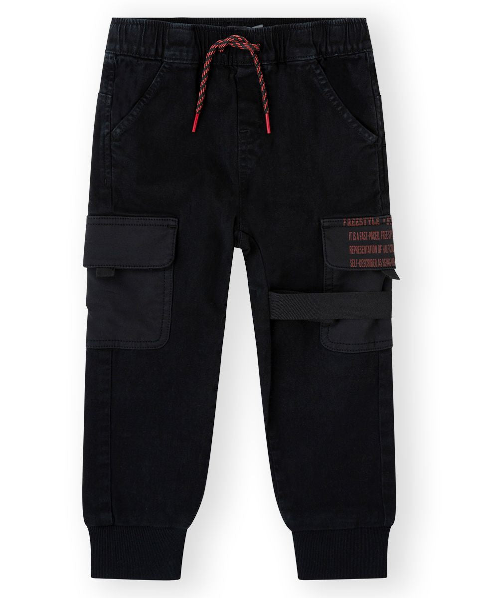 CANADA HOUSE <BR>
Boys Cargo Pants <BR>
Black <BR>