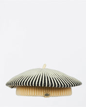 Load image into Gallery viewer, SURKANA &lt;BR&gt;
Striped knitted beret &lt;BR&gt;
Cream &amp; Black &lt;BR&gt;
