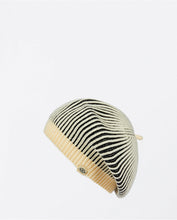 Load image into Gallery viewer, SURKANA &lt;BR&gt;
Striped knitted beret &lt;BR&gt;
Cream &amp; Black &lt;BR&gt;
