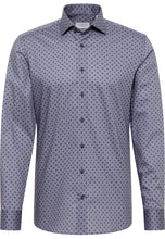 Load image into Gallery viewer, ETERNA &lt;BR&gt;
Printed Slim Fit Long Sleeve Shirt &lt;BR&gt;
Dark Blue &lt;BR&gt;
