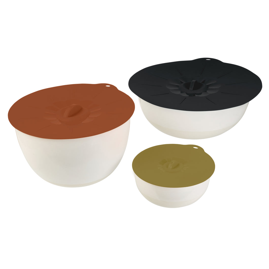 &AGAIN <BR>
Set of 3 Silicone Lids <BR>