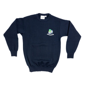 ATHLONE COMMUNITY COLLEGE <BR>
Crested Girl's Round Neck Wool Jumper <BR>
Navy, Crested <BR>