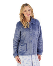 Load image into Gallery viewer, SLENDERELLA &lt;BR&gt;
Embossed Pattern Fleece 25&quot; Bedjacket &lt;BR&gt;
Grey &lt;BR&gt;
