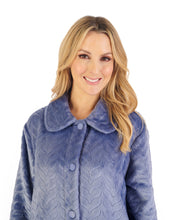 Load image into Gallery viewer, SLENDERELLA &lt;BR&gt;
Embossed Pattern Fleece 25&quot; Bedjacket &lt;BR&gt;
Grey &lt;BR&gt;
