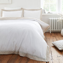 Load image into Gallery viewer, BIANCA &lt;BR&gt;
Oxford Lace Trim Duvet Set &lt;BR&gt;
Natural &lt;BR&gt;
