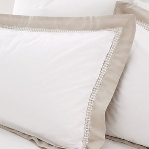 BIANCA <BR>
Oxford Lace Trim Duvet Set <BR>
Natural <BR>