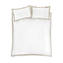 Load image into Gallery viewer, BIANCA &lt;BR&gt;
Oxford Lace Trim Duvet Set &lt;BR&gt;
Natural &lt;BR&gt;
