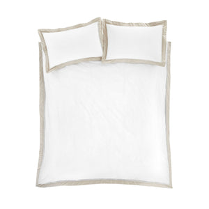 BIANCA <BR>
Oxford Lace Trim Duvet Set <BR>
Natural <BR>