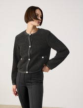 Load image into Gallery viewer, TAIFUN &lt;BR&gt;
Plush Chenille cardigan jacket &lt;BR&gt;
Black &lt;BR&gt;
