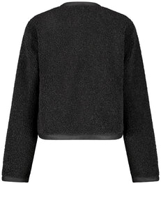 TAIFUN <BR>
Plush Chenille cardigan jacket <BR>
Black <BR>