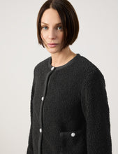 Load image into Gallery viewer, TAIFUN &lt;BR&gt;
Plush Chenille cardigan jacket &lt;BR&gt;
Black &lt;BR&gt;
