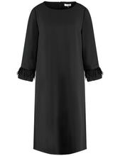 Load image into Gallery viewer, GERRY WEBER &lt;BR&gt;
Dress with detachable feather cuff &lt;BR&gt;
Black &lt;BR&gt;
