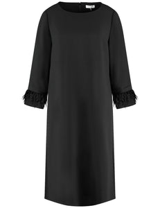 GERRY WEBER <BR>
Dress with detachable feather cuff <BR>
Black <BR>