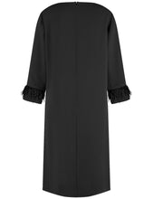 Load image into Gallery viewer, GERRY WEBER &lt;BR&gt;
Dress with detachable feather cuff &lt;BR&gt;
Black &lt;BR&gt;
