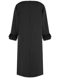 GERRY WEBER <BR>
Dress with detachable feather cuff <BR>
Black <BR>