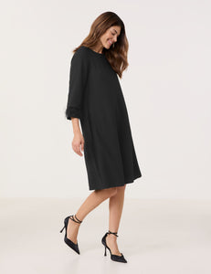 GERRY WEBER <BR>
Dress with detachable feather cuff <BR>
Black <BR>