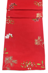 PEGGY WILKINS <BR>
Botanical Berries Table Runner 190cm <BR>
Red <BR>