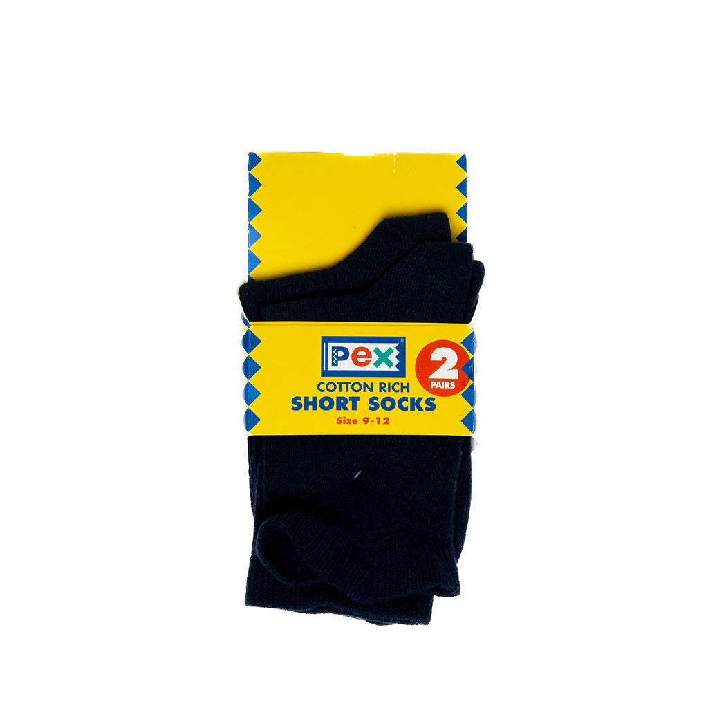 PEX SCHOOL SOCKS <BR>
Boys Short Socks <BR>
Navy <BR>