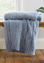 Load image into Gallery viewer, BIANCA &lt;BR&gt;
Cosy Soft Cable Knit Throw &lt;BR&gt;
Blue or Grey &lt;BR&gt;
