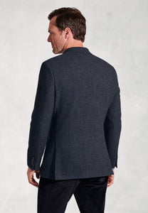 BROOK TAVERNER <BR>
Tailored Fit Carberry Navy Puppytooth Wool Blend Jacket <BR>
Navy <BR>