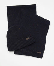 Load image into Gallery viewer, BARBOUR &lt;BR&gt;
Carlton Beanie &amp; Scarf Gift Set &lt;BR&gt;
Navy Marl &lt;BR&gt;
