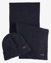 Load image into Gallery viewer, BARBOUR &lt;BR&gt;
Carlton Beanie &amp; Scarf Gift Set &lt;BR&gt;
Navy Marl &lt;BR&gt;
