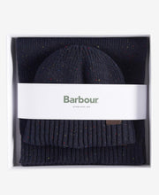 Load image into Gallery viewer, BARBOUR &lt;BR&gt;
Carlton Beanie &amp; Scarf Gift Set &lt;BR&gt;
Navy Marl &lt;BR&gt;
