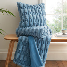 Load image into Gallery viewer, BIANCA &lt;BR&gt;
Carved Faux Fur Cushion &lt;BR&gt;
Blue or Pink Available &lt;BR&gt;
