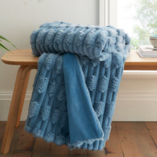 Load image into Gallery viewer, BIANCA &lt;BR&gt;
Carved Faux Fur Throw &lt;BR&gt;
Blue or Pink available &lt;BR&gt;
