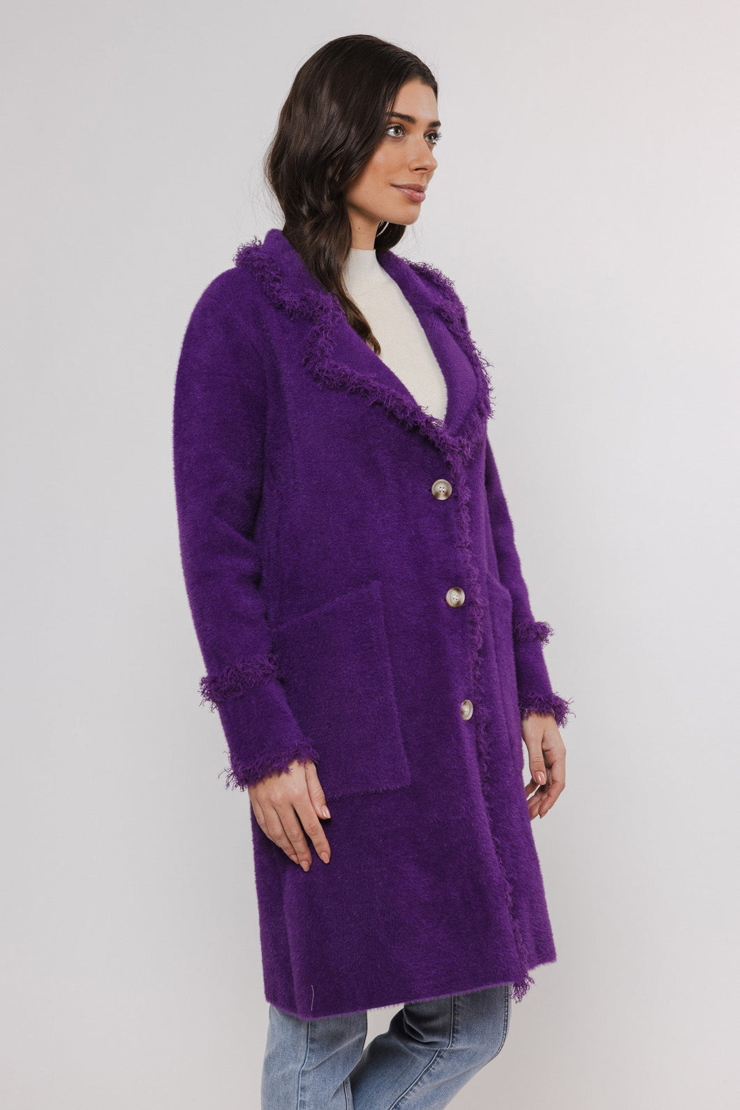 RINO AND PELLE<BR>
Catena Long Cardigan<BR>
Purple<BR>