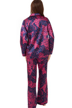 Load image into Gallery viewer, INDIGO SKY &lt;BR&gt;
Hot Cheetah Print Revere Collar Satin Pyjamas &lt;BR&gt;
Cerise or Teal available &lt;BR&gt;
