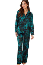 Load image into Gallery viewer, INDIGO SKY &lt;BR&gt;
Hot Cheetah Print Revere Collar Satin Pyjamas &lt;BR&gt;
Cerise or Teal available &lt;BR&gt;
