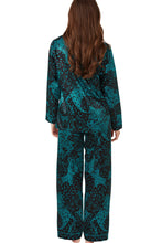 Load image into Gallery viewer, INDIGO SKY &lt;BR&gt;
Hot Cheetah Print Revere Collar Satin Pyjamas &lt;BR&gt;
Cerise or Teal available &lt;BR&gt;
