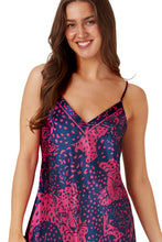 Load image into Gallery viewer, INDIGO SKY &lt;BR&gt;
Hot Cheetah Print Silky Satin Chemise &lt;BR&gt;
Teal or Cerise available &lt;BR&gt;
