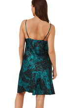 Load image into Gallery viewer, INDIGO SKY &lt;BR&gt;
Hot Cheetah Print Silky Satin Chemise &lt;BR&gt;
Teal or Cerise available &lt;BR&gt;
