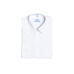 HUNTER <BR>
School Shirts<BR>
White, Blue & Grey <BR>