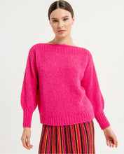 Load image into Gallery viewer, SURKANA &lt;BR&gt;
Knitted pullover with boat neckline &lt;BR&gt;
Fuchsia &lt;BR&gt;
