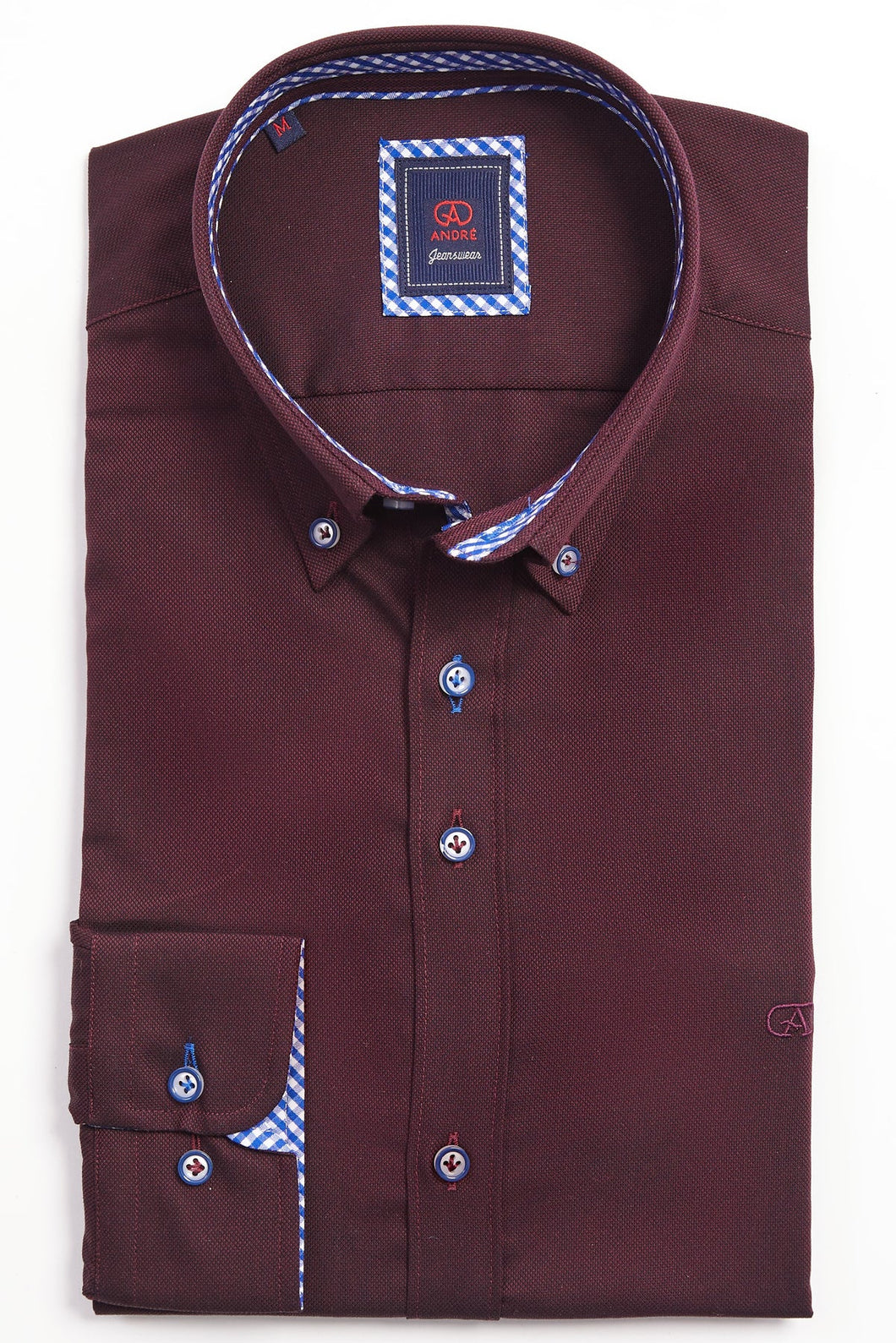 ANDRE MENSWEAR <BR>
Florence Long sleeved Shirt <BR>
Burgundy <BR>