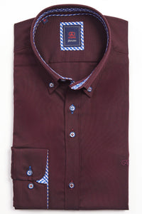 ANDRE MENSWEAR <BR>
Rhine lomgsleeved Shirt <BR>
Burgundy <BR>