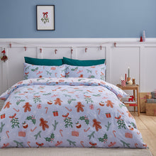 Load image into Gallery viewer, CATHERINE LANSFIELD &lt;BR&gt;
Gingerbread Christmas Duvet Set &lt;BR&gt;
Blue Multi &lt;BR&gt;
