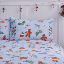 Load image into Gallery viewer, CATHERINE LANSFIELD &lt;BR&gt;
Gingerbread Christmas Duvet Set &lt;BR&gt;
Blue Multi &lt;BR&gt;
