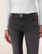 Load image into Gallery viewer, TAIFUN &lt;BR&gt;
7/8-length jeans in a slim fit with stud embellishment &lt;BR&gt;
Grey &lt;BR&gt;
