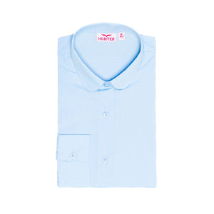 COLAISTE CHIARAIN SCHOOL BLOUSE <BR>
Peter Pan Collar <BR>
Blue <BR>