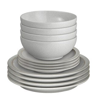 DENBY <BR>
Intro 12 piece dinner set <BR>
Soft Grey <BR>