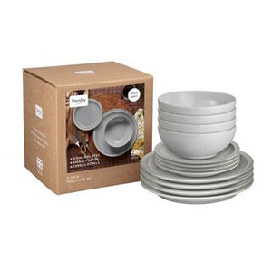 DENBY <BR>
Intro 12 piece dinner set <BR>
Soft Grey <BR>